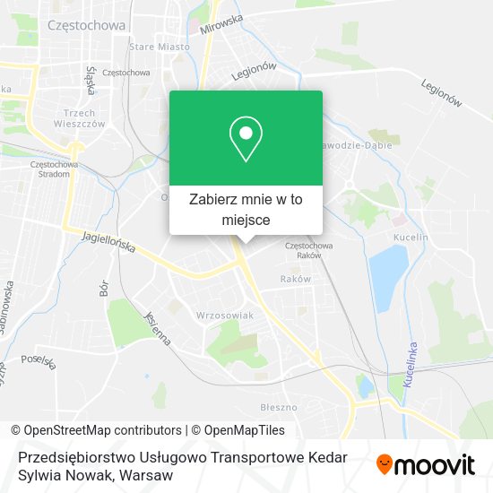 Mapa Przedsiębiorstwo Usługowo Transportowe Kedar Sylwia Nowak