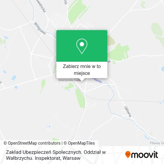 Mapa Zakład Ubezpieczeń Społecznych. Oddział w Wałbrzychu. Inspektorat