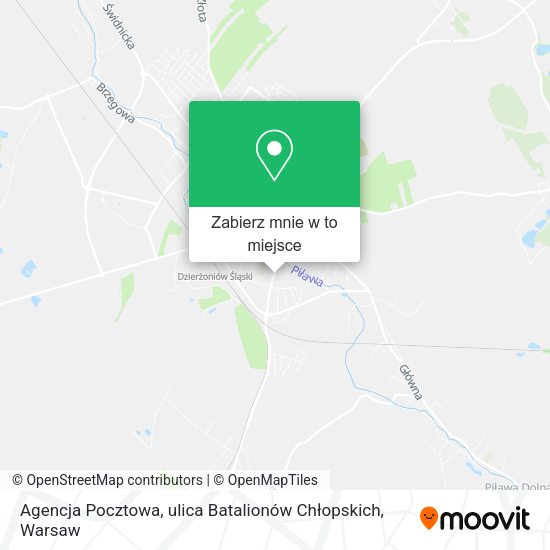 Mapa Agencja Pocztowa, ulica Batalionów Chłopskich