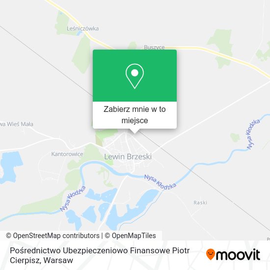 Mapa Pośrednictwo Ubezpieczeniowo Finansowe Piotr Cierpisz