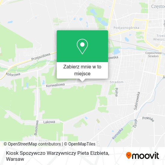 Mapa Kiosk Spozywczo Warzywniczy Pieta Elzbieta