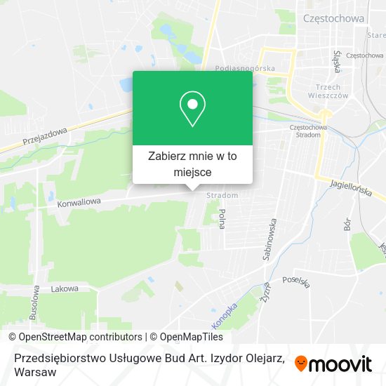 Mapa Przedsiębiorstwo Usługowe Bud Art. Izydor Olejarz