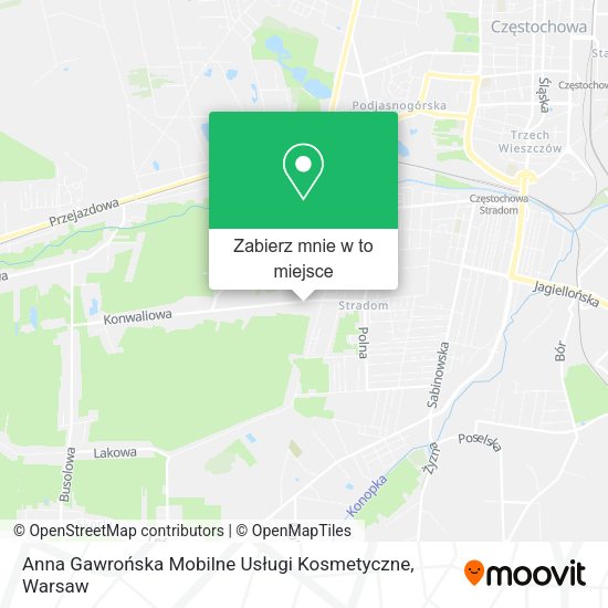 Mapa Anna Gawrońska Mobilne Usługi Kosmetyczne