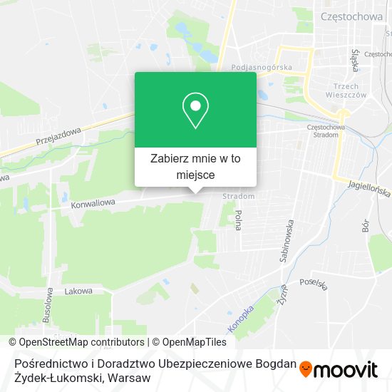 Mapa Pośrednictwo i Doradztwo Ubezpieczeniowe Bogdan Żydek-Łukomski