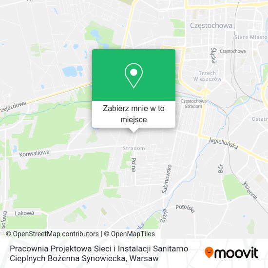 Mapa Pracownia Projektowa Sieci i Instalacji Sanitarno Cieplnych Bożenna Synowiecka