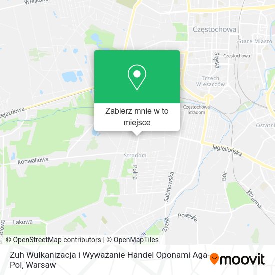 Mapa Zuh Wulkanizacja i Wyważanie Handel Oponami Aga-Pol