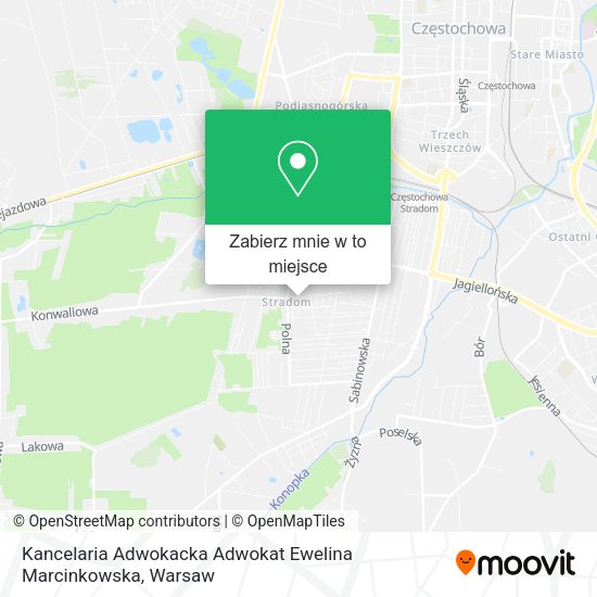 Mapa Kancelaria Adwokacka Adwokat Ewelina Marcinkowska