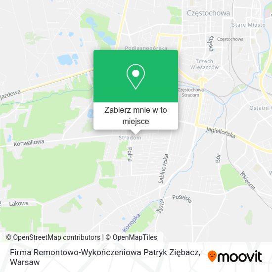 Mapa Firma Remontowo-Wykończeniowa Patryk Ziębacz