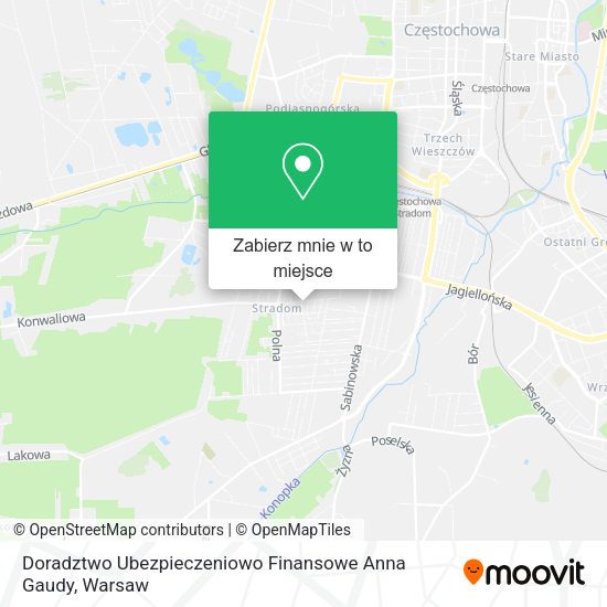 Mapa Doradztwo Ubezpieczeniowo Finansowe Anna Gaudy