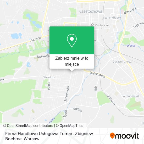 Mapa Firma Handlowo Usługowa Tomart Zbigniew Boehme