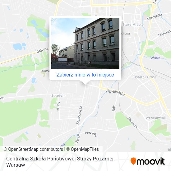 Mapa Centralna Szkoła Państwowej Straży Pożarnej