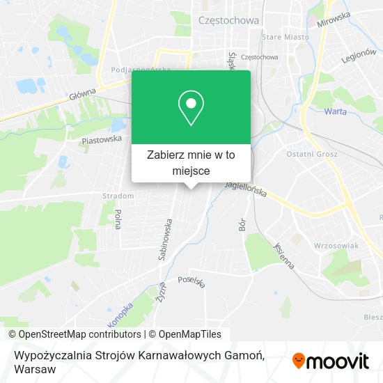 Mapa Wypożyczalnia Strojów Karnawałowych Gamoń