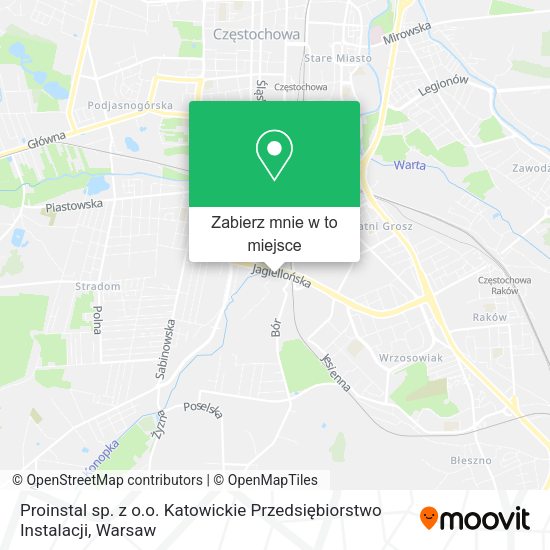 Mapa Proinstal sp. z o.o. Katowickie Przedsiębiorstwo Instalacji