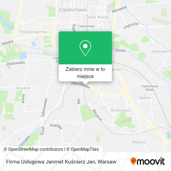 Mapa Firma Usługowa Janmet Kuśnierz Jan