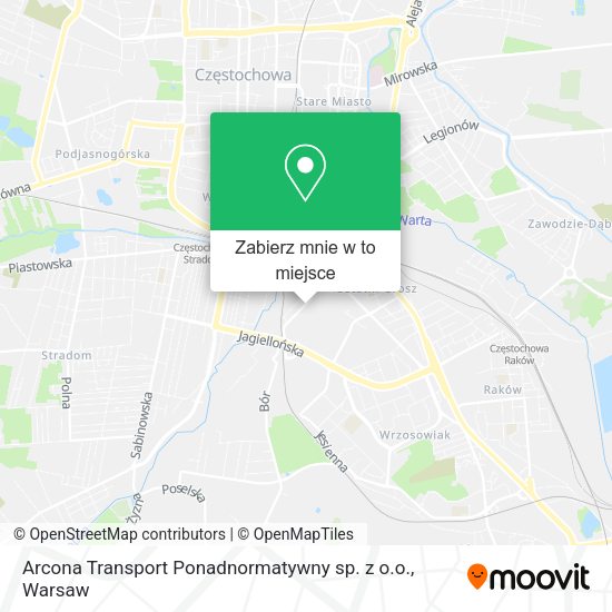 Mapa Arcona Transport Ponadnormatywny sp. z o.o.