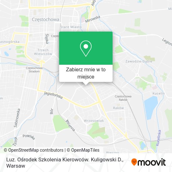 Mapa Luz. Ośrodek Szkolenia Kierowców. Kuligowski D.