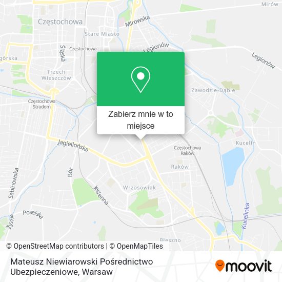 Mapa Mateusz Niewiarowski Pośrednictwo Ubezpieczeniowe