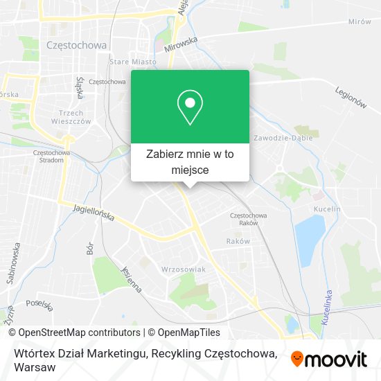 Mapa Wtórtex Dział Marketingu, Recykling Częstochowa