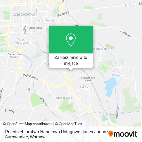 Mapa Przedsiębiorstwo Handlowo Usługowe Janex Janusz Surowaniec