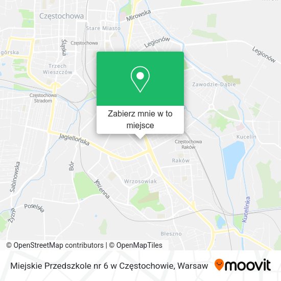 Mapa Miejskie Przedszkole nr 6 w Częstochowie