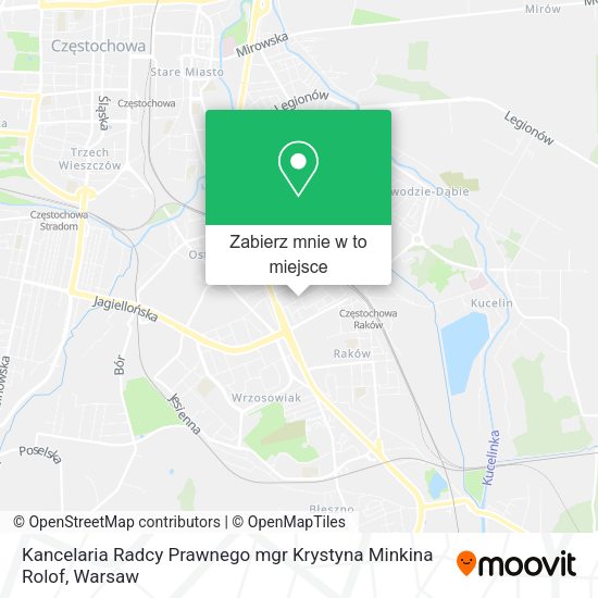 Mapa Kancelaria Radcy Prawnego mgr Krystyna Minkina Rolof