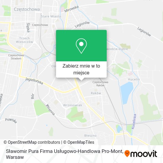 Mapa Sławomir Pura Firma Usługowo-Handlowa Pro-Mont