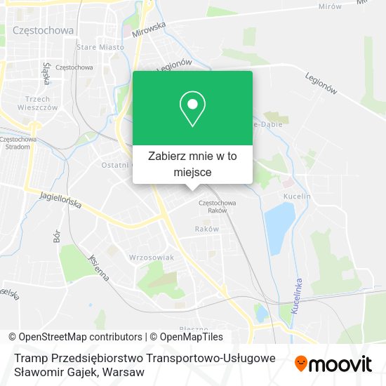 Mapa Tramp Przedsiębiorstwo Transportowo-Usługowe Sławomir Gajek