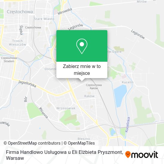 Mapa Firma Handlowo Usługowa u Eli Elżbieta Pryszmont