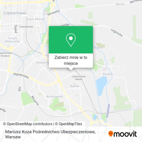 Mapa Mariusz Koza Pośrednictwo Ubezpieczeniowe