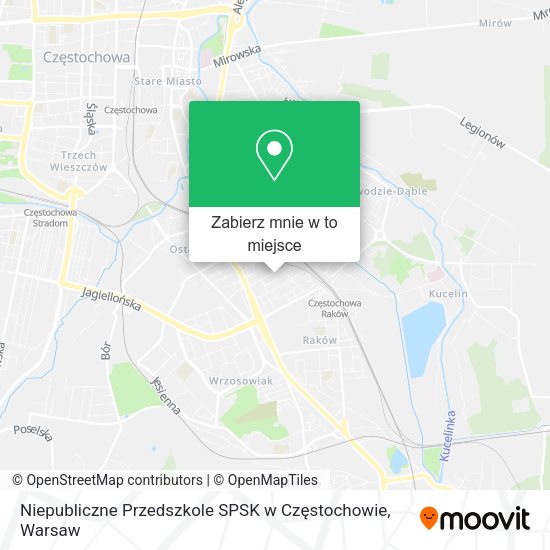 Mapa Niepubliczne Przedszkole SPSK w Częstochowie