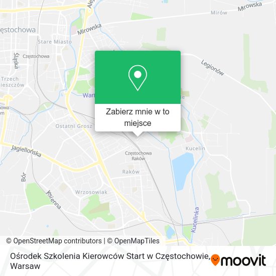 Mapa Ośrodek Szkolenia Kierowców Start w Częstochowie