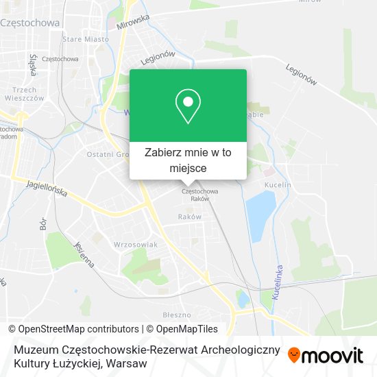 Mapa Muzeum Częstochowskie-Rezerwat Archeologiczny Kultury Łużyckiej