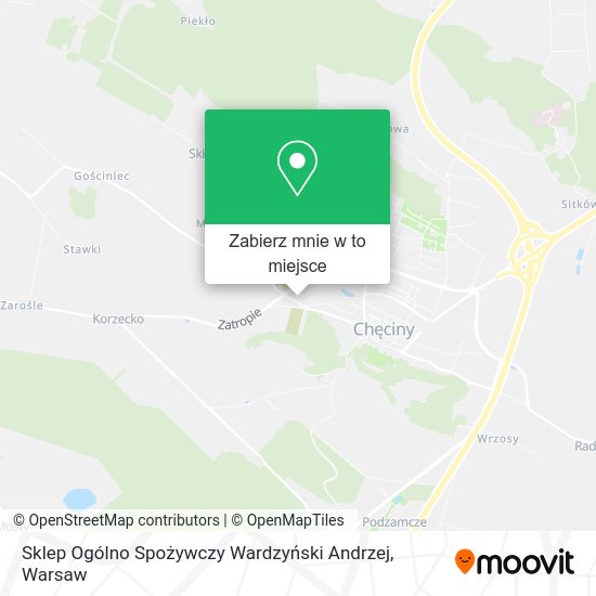 Mapa Sklep Ogólno Spożywczy Wardzyński Andrzej