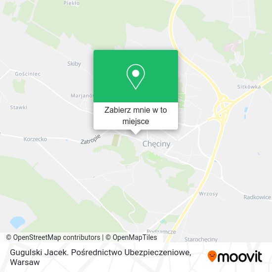 Mapa Gugulski Jacek. Pośrednictwo Ubezpieczeniowe