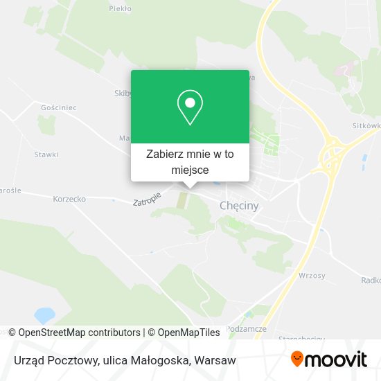 Mapa Urząd Pocztowy, ulica Małogoska