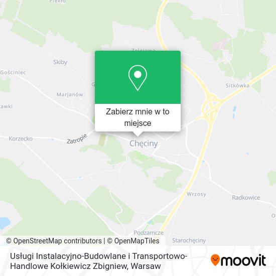 Mapa Usługi Instalacyjno-Budowlane i Transportowo-Handlowe Kołkiewicz Zbigniew