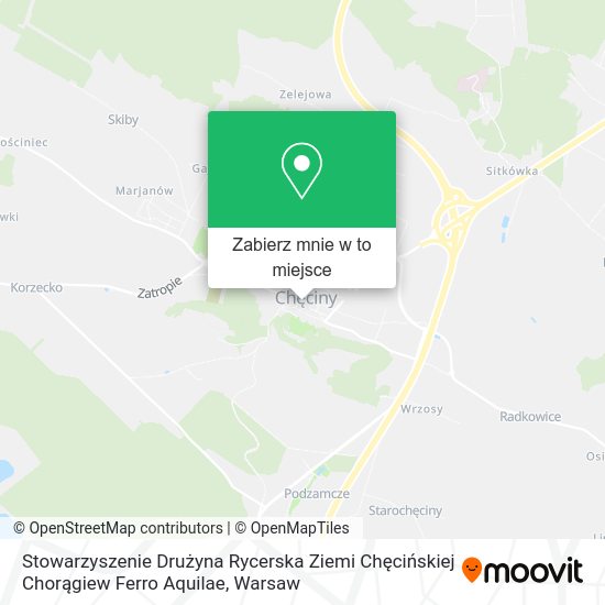 Mapa Stowarzyszenie Drużyna Rycerska Ziemi Chęcińskiej Chorągiew Ferro Aquilae