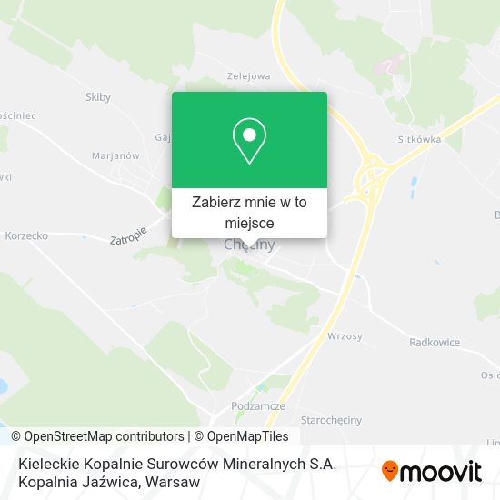 Mapa Kieleckie Kopalnie Surowców Mineralnych S.A. Kopalnia Jaźwica