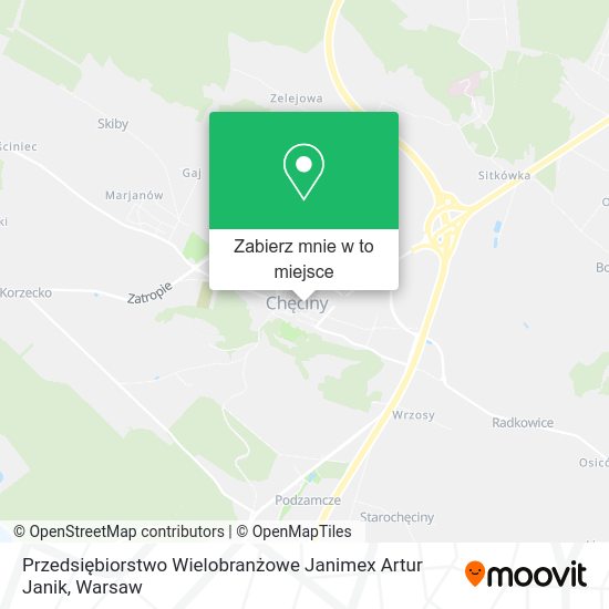 Mapa Przedsiębiorstwo Wielobranżowe Janimex Artur Janik