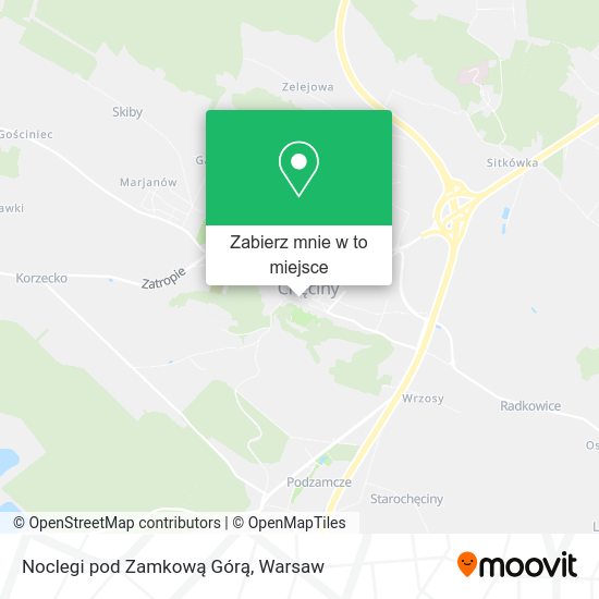 Mapa Noclegi pod Zamkową Górą