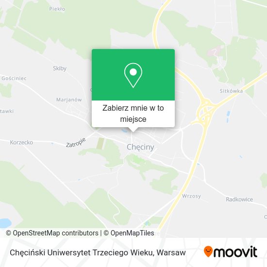 Mapa Chęciński Uniwersytet Trzeciego Wieku