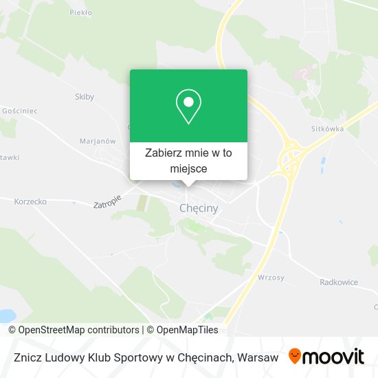 Mapa Znicz Ludowy Klub Sportowy w Chęcinach