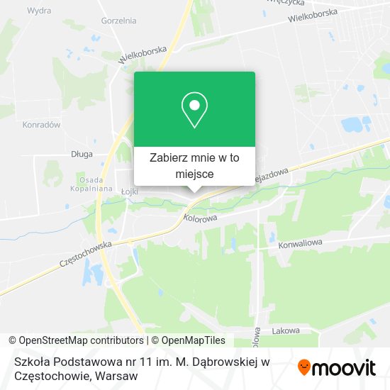 Mapa Szkoła Podstawowa nr 11 im. M. Dąbrowskiej w Częstochowie