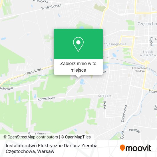 Mapa Instalatorstwo Elektryczne Dariusz Ziemba Częstochowa