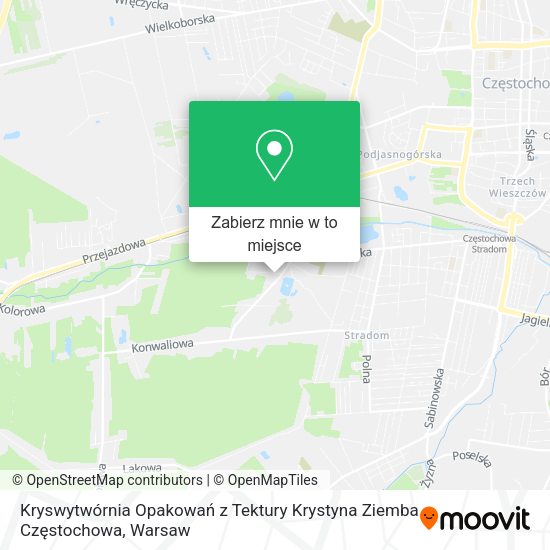 Mapa Kryswytwórnia Opakowań z Tektury Krystyna Ziemba Częstochowa