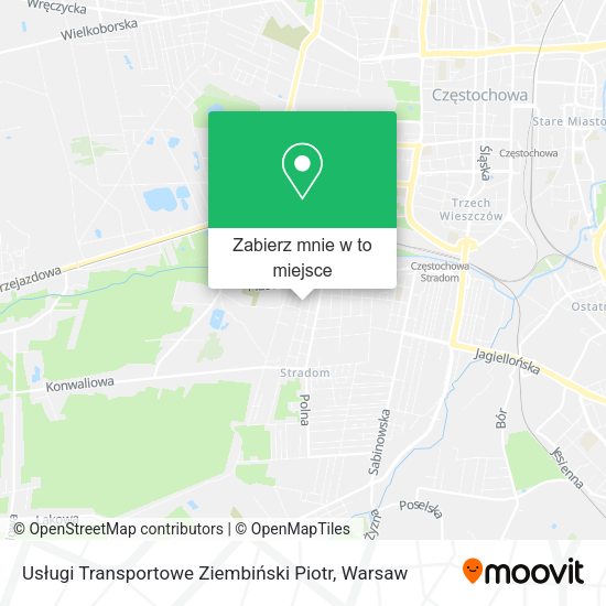 Mapa Usługi Transportowe Ziembiński Piotr