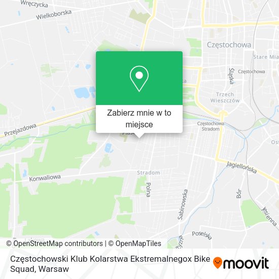 Mapa Częstochowski Klub Kolarstwa Ekstremalnegox Bike Squad