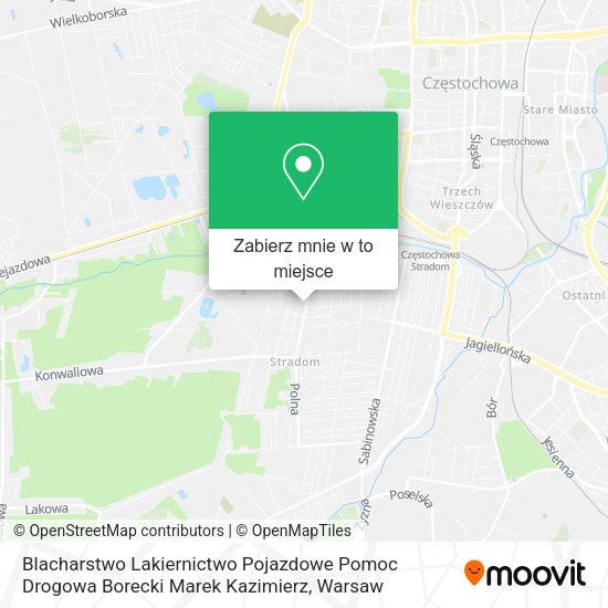 Mapa Blacharstwo Lakiernictwo Pojazdowe Pomoc Drogowa Borecki Marek Kazimierz