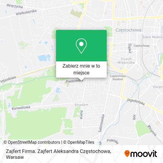 Mapa Zajfert Firma. Zajfert Aleksandra Częstochowa