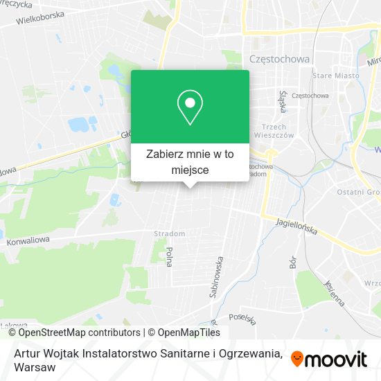 Mapa Artur Wojtak Instalatorstwo Sanitarne i Ogrzewania